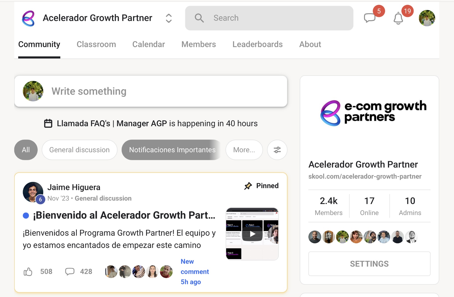 Comunidad Acelerador Growth Partner