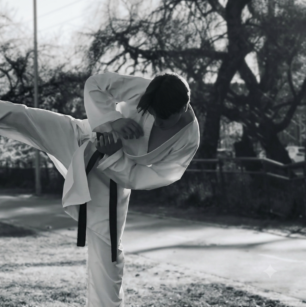 Christian entrenando artes marciales