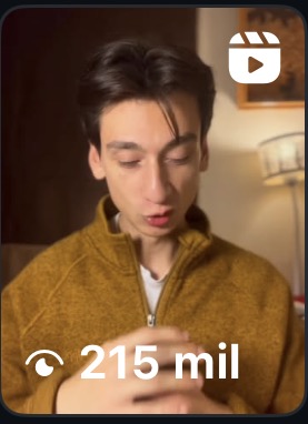 Miniatura del reel viral con 215 mil visualizaciones